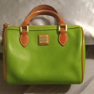 Dooney & Bourke Lime Green and Tan Satchel